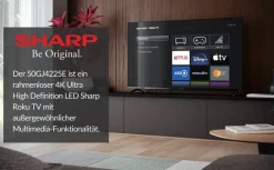 Sharp 50GJ4225E - 50 Zoll Fernseher (126 cm) 4K Ultra HD Roku TV - Streaming LED Smart TV (HDR10, HDMI, Receiver, WLAN) Hot