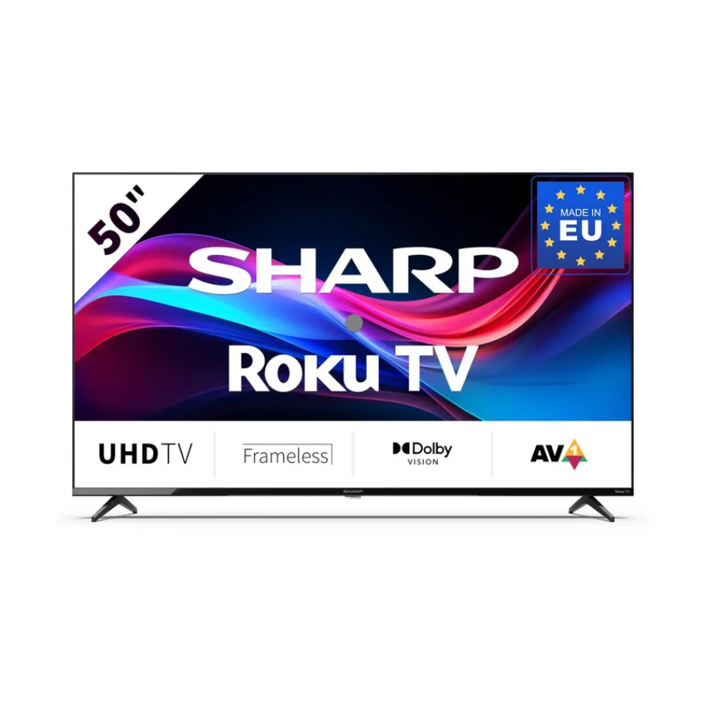 Sharp 50GJ4225E - 50 Zoll Fernseher (126 cm) 4K Ultra HD Roku TV - Streaming LED Smart TV (HDR10, HDMI, Receiver, WLAN) Hot