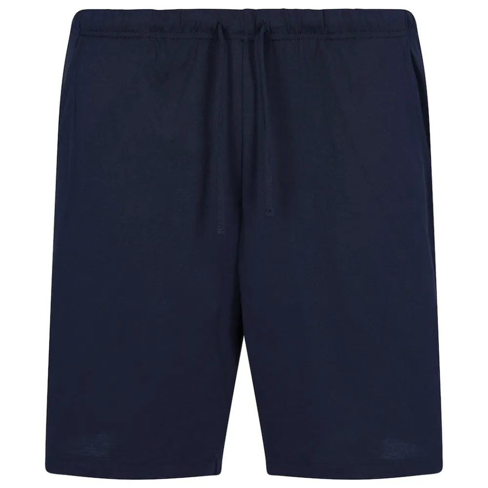 hajo Shorty Preiu Cotton Herren Pyjaa Blau New