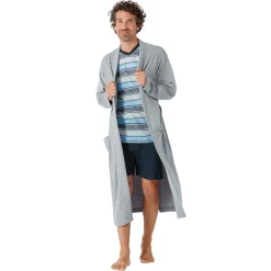 hajo Shorty Preiu Cotton Herren Pyjaa Blau New