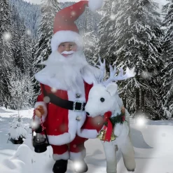 SHX Animierter Weihnachtsmann mit Rentier CD2410 Clearance