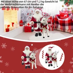 SHX Animierter Weihnachtsmann mit Rentier CD2410 Clearance