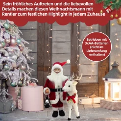 SHX Animierter Weihnachtsmann mit Rentier CD2410 Clearance