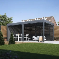 Bellavista Sichtschutzelement für Pergola Pavillon mit Lamellen Dach Oasis anthrazit Best