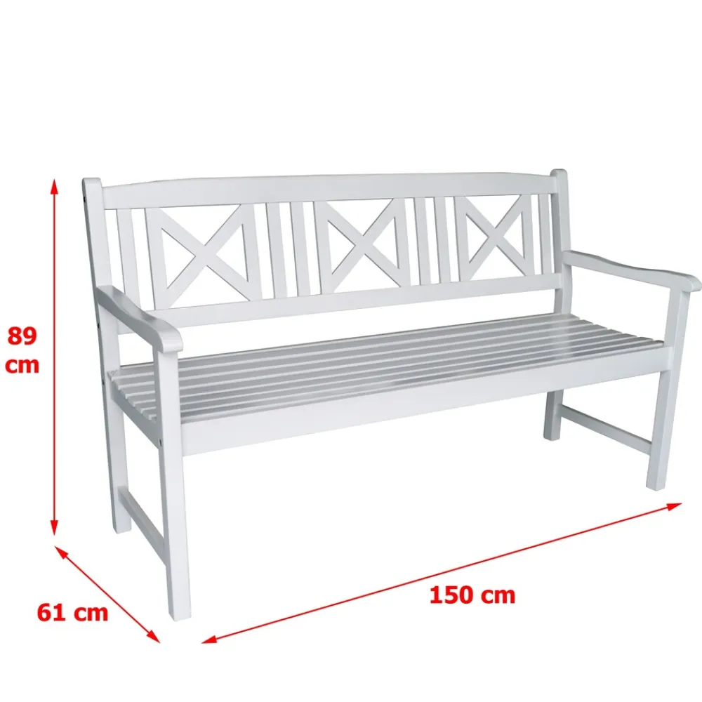 3-Sitzer Gartenbank aus Akazienholz, ca. 150 x 61 x 89 cm - ^ Prestige Home Living Outdoor Clearance