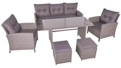 Garden Pleasure Sitzgruppe SEVILLA, 6-tlg., grau Clearance