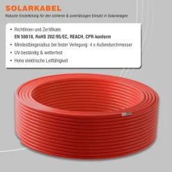 Solarkabel 4mm² rot 25m H1Z2Z2-K Solarleitung für Photovoltaik & Solaranlagen ^ Diverse Online