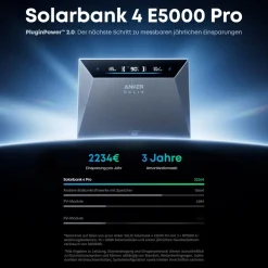 SolarMars ® 2000W Balkonkraftwerk mit Speicher, Anker SOLIX Solarbank 4 E5000 Pro,5kWh - Ohne Halterung Clearance