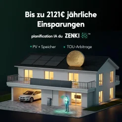 ® 2000W Balkonkraftwerk mit Speicher,Zendure SolarFlow 2400 pro, 2,4kWh,4 MPPT - Mit Flachdachhalterung ^ SolarMars Clearance