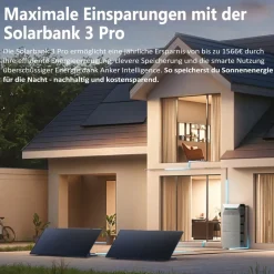 SolarMars ® 4000W Balkonkraftwerk mit Speicher, Anker SOLIX Solarbank 3 E2700 Pro + 2x BP2700 - Ohne Halterung New