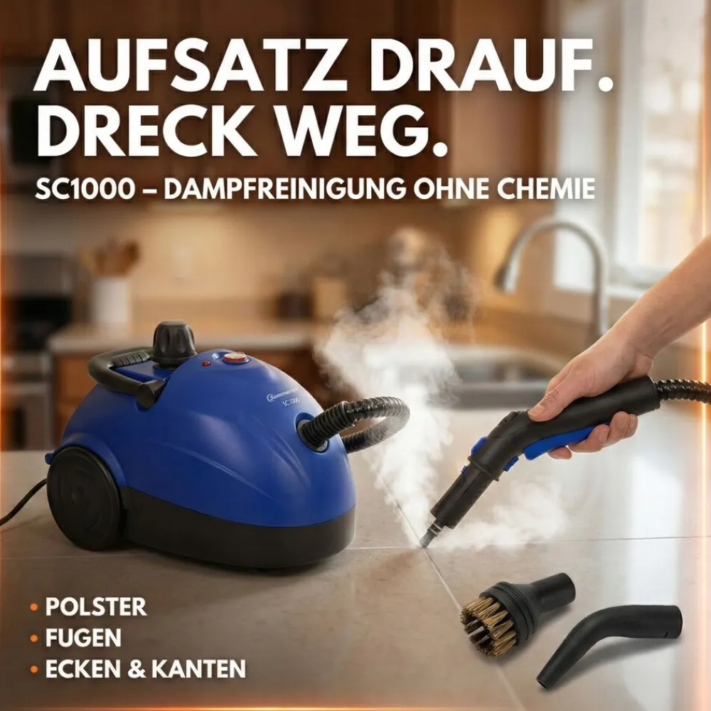 XXL SC1000 Dampfreiniger Handgerät 1500 W ^ Sommertal Best