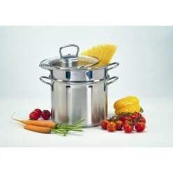 sonstige Spaghettitopf 3 tlg. Edelstahl mit Glasdeckel Best