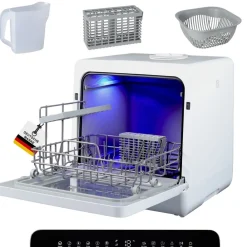 SP9 Dual Mini Geschirrspüler | Tischgeschirrspüler für 1-5 Personen, 8 Programme, 950W | Kleine Spülmaschine freistehend mit LED, Touch, Tank & Wasseranschluss | leise & kompakt ^ Sommertal Sale