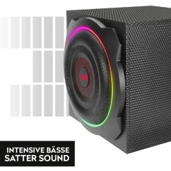 Speedlink GRAVITY CARBON RGB 2.1 Subwoofer System, black New