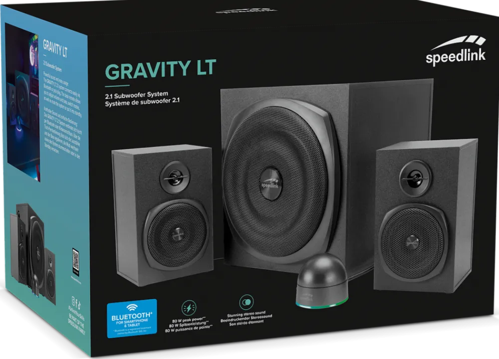 GRAVITY LT 2.1 Subwoofer System, black ^ Speedlink Discount