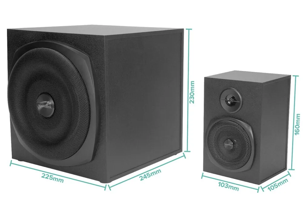 GRAVITY LT 2.1 Subwoofer System, black ^ Speedlink Discount