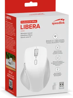 LIBERA Rechargeable Mouse - Wireless, Bluetooth, Silent, white ^ Speedlink Sale