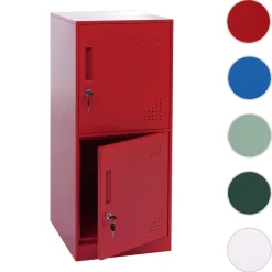 Spind -P63, Schließfach Wertfachschrank Schließfachschrank 2 Türen, 90x38x45cm Stahl ~ rot ^ MCW Hot