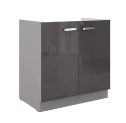 Spülen Unterschrank 80 Hochglanz Grau Küchenzeile Küchenblock Küche Grey Bianca ^ Küchen-Preisbombe Clearance