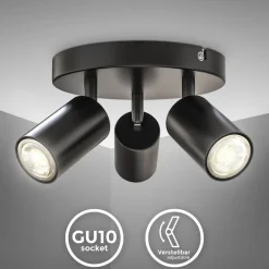 B.K.Licht Spotleuchte, schwarz, 3xGU10/max. 5W exkl. New