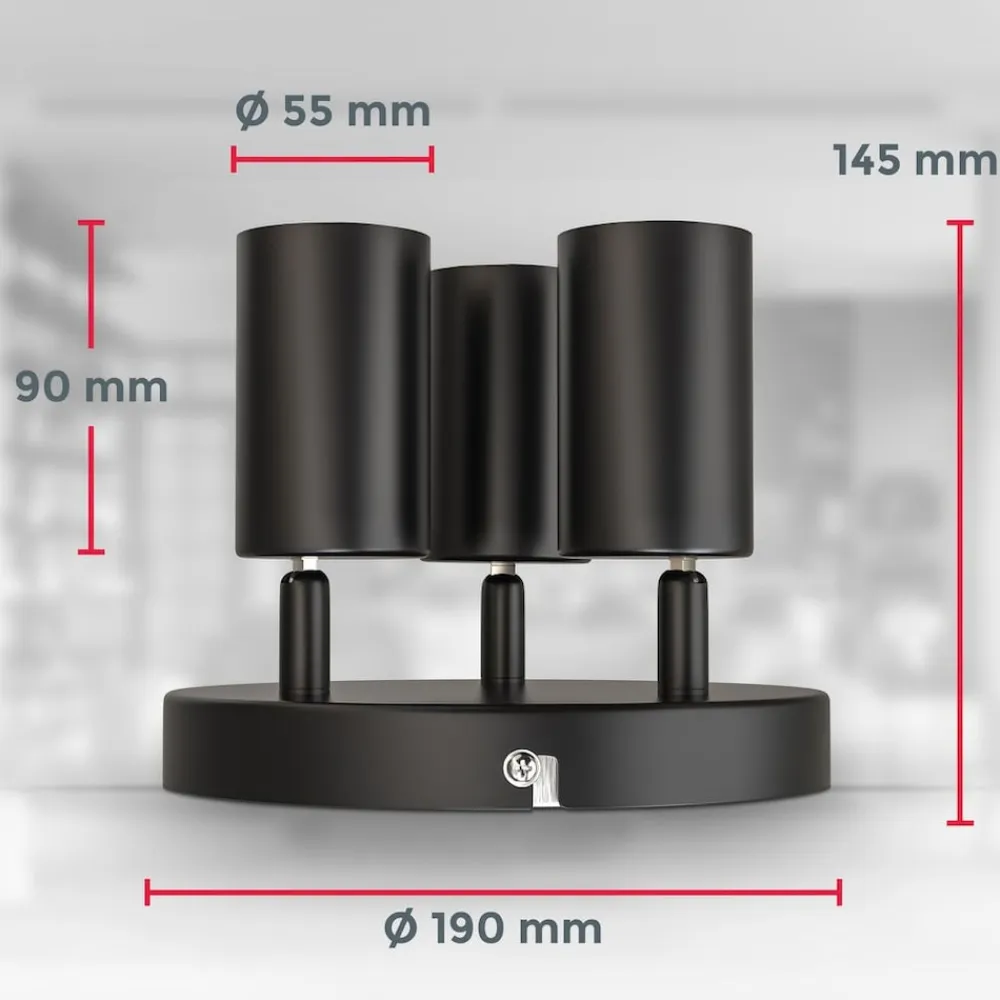 B.K.Licht Spotleuchte, schwarz, 3xGU10/max. 5W exkl. New