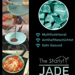 Starlyf ® 3er Pfannenset Jade - Beschichtung - mit Glasdeckel Jade Pan Set Online
