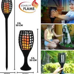 ® LED Solarleuchte, Solar Feuer Fackel für den Garten Flame ^ Starlyf Online