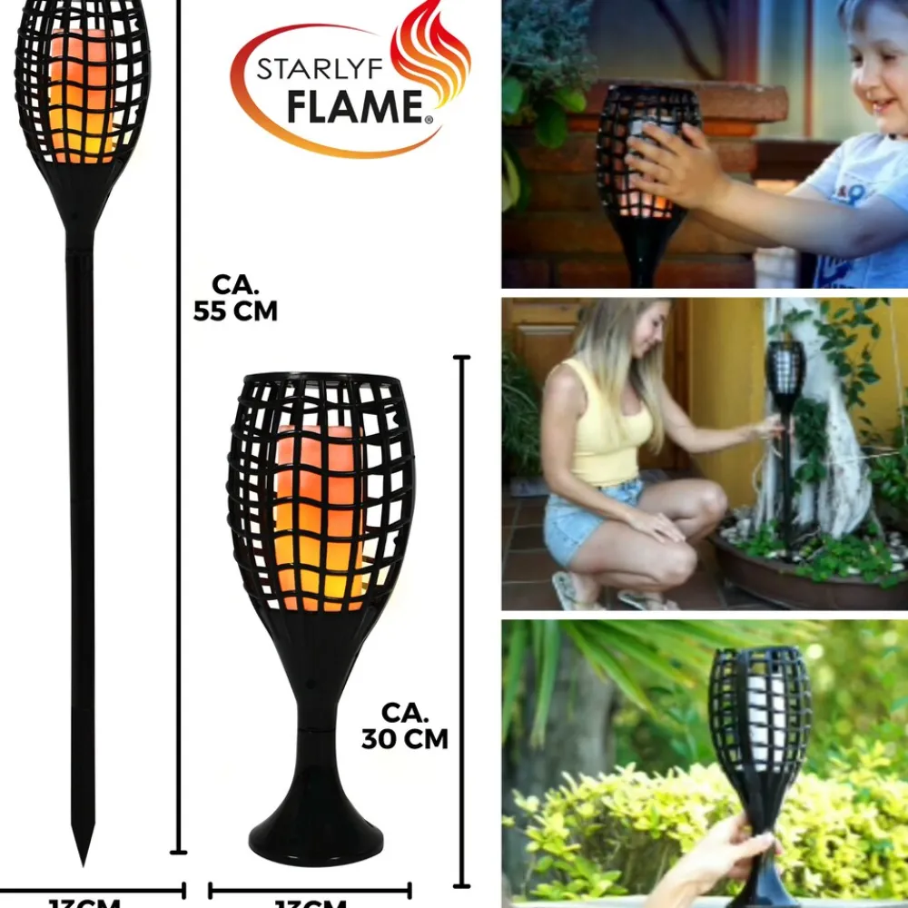 ® LED Solarleuchte, Solar Feuer Fackel für den Garten Flame ^ Starlyf Online