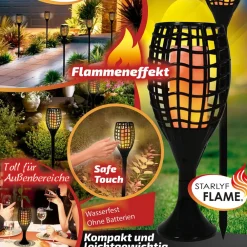 ® LED Solarleuchte, Solar Feuer Fackel für den Garten Flame ^ Starlyf Online