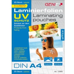 Genie 25 Stück Laminierfolien DIN A4 mit UV-Schutz Online