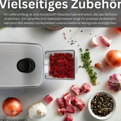 Elektrischer Fleischwolf Edelstahlgehäuse AC-Motor 2000W ^ Steinborg Best