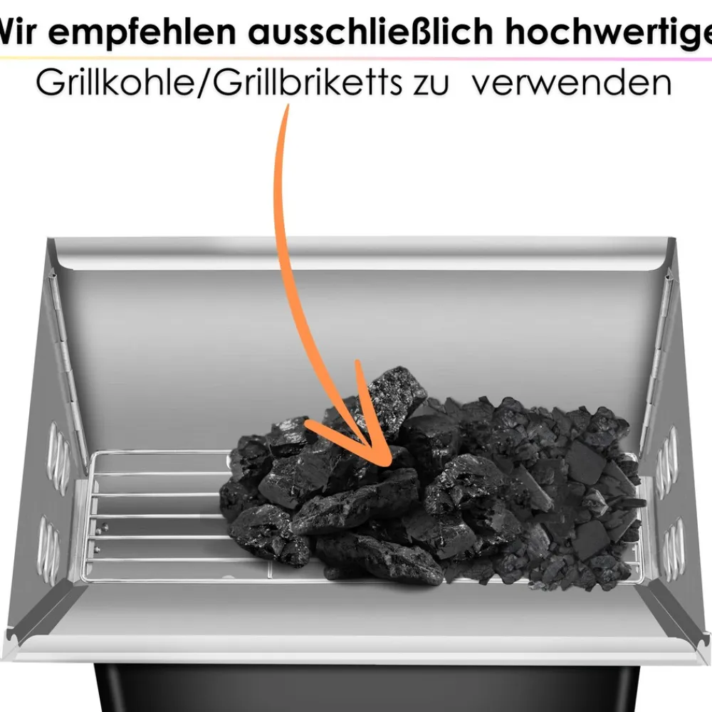 Klappgrill Laptopgrill Campinggrill Hitzebeständig schwarz ^ Steinborg