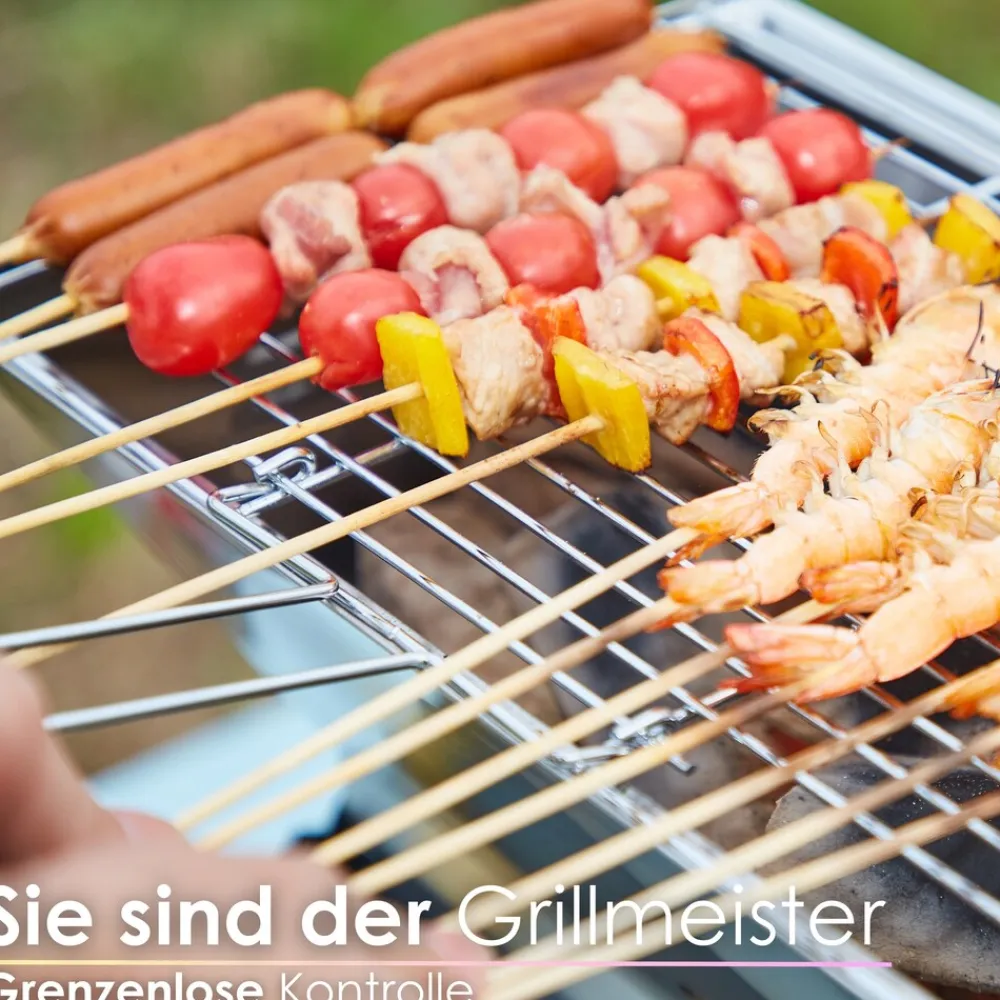 Klappgrill Laptopgrill Campinggrill Hitzebeständig schwarz ^ Steinborg