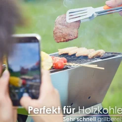 Klappgrill Laptopgrill Campinggrill Hitzebeständig schwarz ^ Steinborg