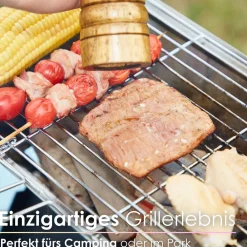 Klappgrill Laptopgrill Campinggrill Hitzebeständig schwarz ^ Steinborg