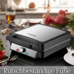 XXL Waffeleisen Anftihaftbeschichtung Backampel 1200W ^ Steinborg Discount