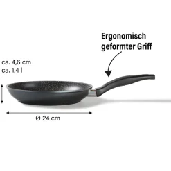 stoneline ® Bratpfanne 24 cm, Made in Germany, Induktion, antihaftbeschichtete Pfanne Hot