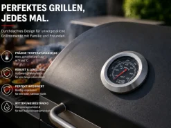 Strattore Holzkohlegrill / quadratischer BBQ XL Grillwagen aus Eisen