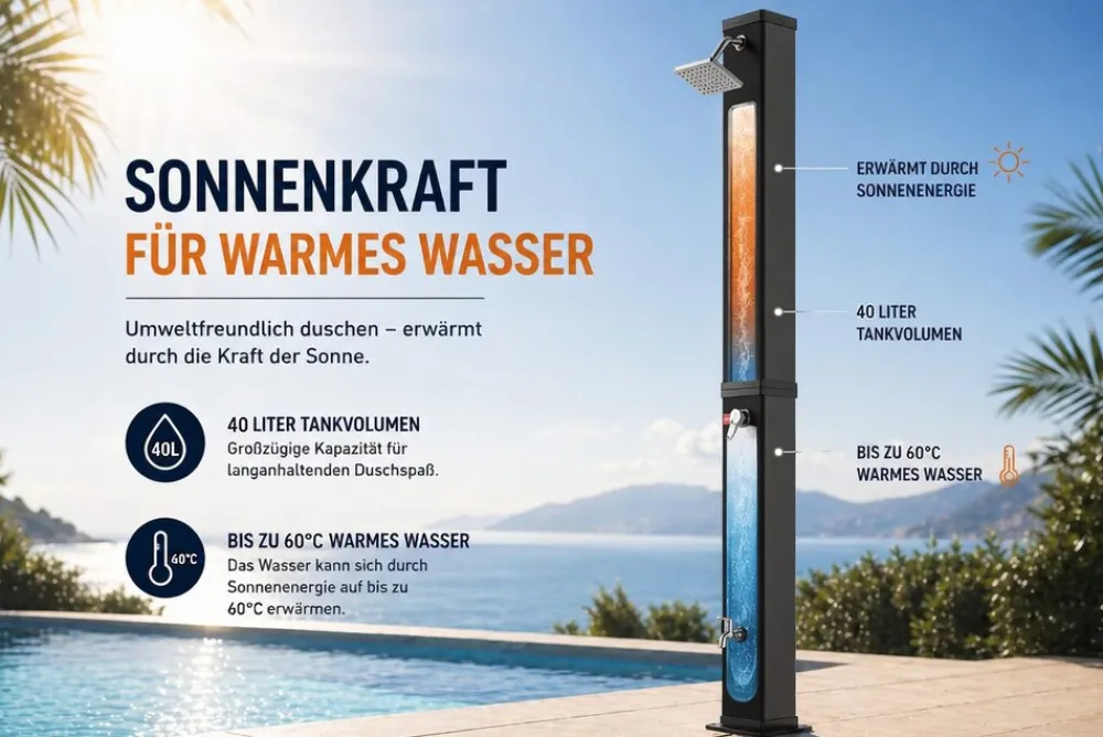 Strattore Solardusche / Gartendusche - Ocean in Schwarz Sale