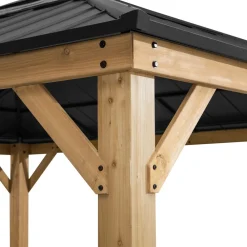 Zedernholz Gazebo ERNIR - 393cm x 452cm, anthrazit ^ Sunjoy Online