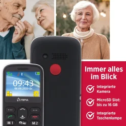 Olympia SUN Komfort Senioren Mobiltelefon mit Großtasten und großem Farb-LC-Display schwarz Sale