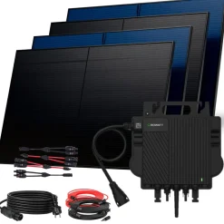 ® 2000W Balkonkraftwerk BIFAZIAL FULLBLACK komplett Steckdose GROWATT NEO-800M-X 800 Watt Wechselrichter, Solaranlage Komplettset, 4x 500W N-Type Glas Bifacial Solarmodule, 5m Kabel ^ SUNNIVA