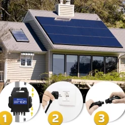 SUNNIVA ® 1840W Balkonkraftwerk BIFAZIAL FULLBLACK komplett Steckdose AP Systems EZ1-M 800 Watt Wechselrichter, Solaranlage Komplettset,4x460W Glas-Glas Bifacial Solarmodule, 5m Kabel,4x2,5m Solarkabel Sale