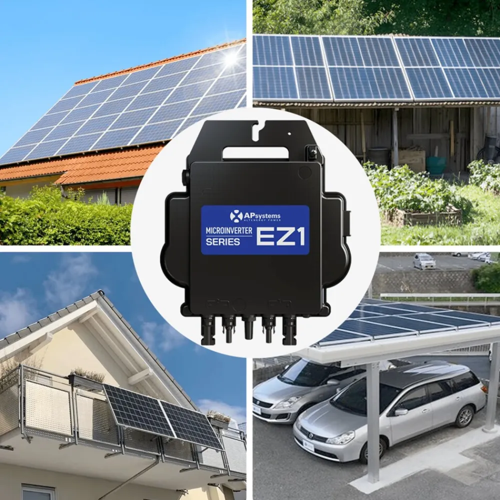 SUNNIVA ® 1840W Balkonkraftwerk BIFAZIAL FULLBLACK komplett Steckdose AP Systems EZ1-M 800 Watt Wechselrichter, Solaranlage Komplettset,4x460W Glas-Glas Bifacial Solarmodule, 5m Kabel,4x2,5m Solarkabel Sale
