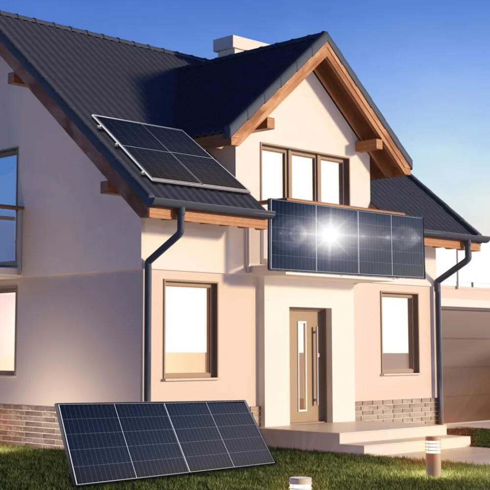 SUNNIVA ® 1840W Balkonkraftwerk BIFAZIAL FULLBLACK komplett Steckdose AP Systems EZ1-M 800 Watt Wechselrichter, Solaranlage Komplettset,4x460W Glas-Glas Bifacial Solarmodule, 5m Kabel,4x2,5m Solarkabel Sale