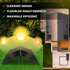 SUNNIVA ® 1000W Balkonkraftwerk BIFAZIAL FULLBLACK komplett Steckdose AP Systems EZ1-M 800 Watt Wechselrichter, Solaranlage Komplettset, 2x500W Glas Bifacial Solarmodule, 5m Kabel, 4x1m Solarkabel Clearance