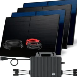 SUNNIVA ® 2000W Balkonkraftwerk BIFAZIAL FULLBLACK komplett Steckdose TSUN 2000 Watt Wechselrichter, Solaranlage Komplettset, 4x 500W N-Type Glas Bifacial Solarmodule, 5m Kabel, 4x 2.5m Solarkabel Online