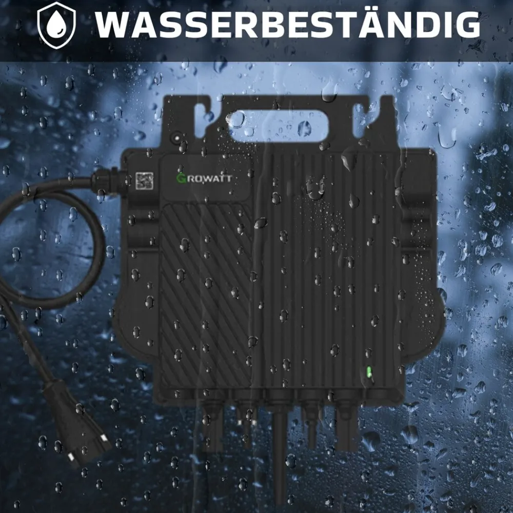 ® 920W Balkonkraftwerk BIFAZIAL FULLBLACK komplett Steckdose GROWATT NEO-800M-X Watt Wechselrichter, PV Solaranlage Komplettset,2x460W Glas-Glas Bifacial Solarmodule, 5m Kabel,4x1m Solarkabel ^ SUNNIVA Clearance