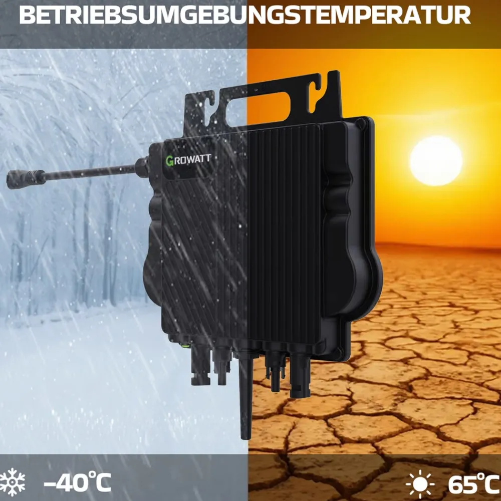 ® 920W Balkonkraftwerk BIFAZIAL FULLBLACK komplett Steckdose GROWATT NEO-800M-X Watt Wechselrichter, PV Solaranlage Komplettset,2x460W Glas-Glas Bifacial Solarmodule, 5m Kabel,4x1m Solarkabel ^ SUNNIVA Clearance