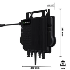 ® 920W Balkonkraftwerk BIFAZIAL FULLBLACK komplett Steckdose GROWATT NEO-800M-X Watt Wechselrichter, PV Solaranlage Komplettset,2x460W Glas-Glas Bifacial Solarmodule, 5m Kabel,4x1m Solarkabel ^ SUNNIVA Clearance